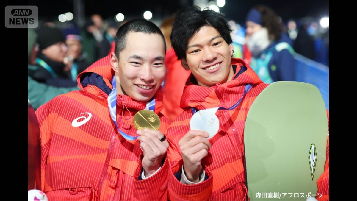 【ミラノ五輪】スノーボード男子ビッグエア 木村葵来が金メダル 木俣椋真が銀