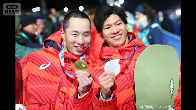【ミラノ五輪】スノーボード男子ビッグエア 木村葵来が金メダル 木俣椋真が銀