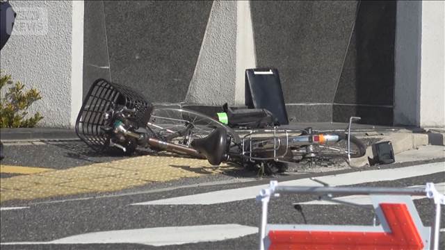 左折のトラックに巻き込まれ…自転車の男性死亡　広島市