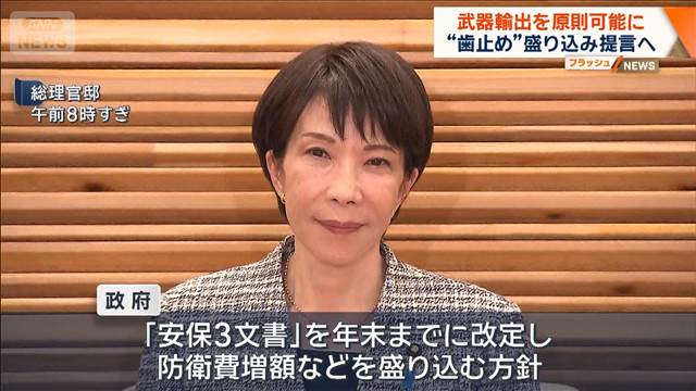 武器輸出を原則可能に　“歯止め”盛り込み提言へ