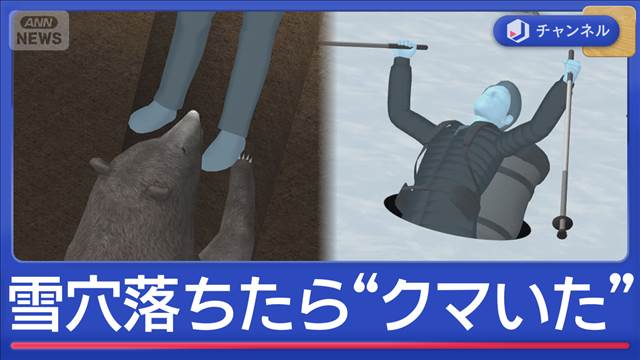 雪穴に落ちたら“クマ”がいた…遭遇した男性“まさかの事態”
