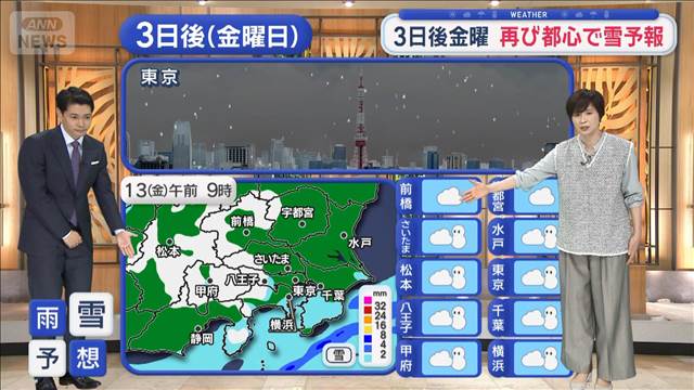 【関東の天気】あす天気回復　花粉大量飛散の恐れ　金曜は再び都心で雪予報
