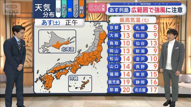 【全国の天気】いよいよ今週末にサクラ開花か　あす列島広範囲で強風に注意