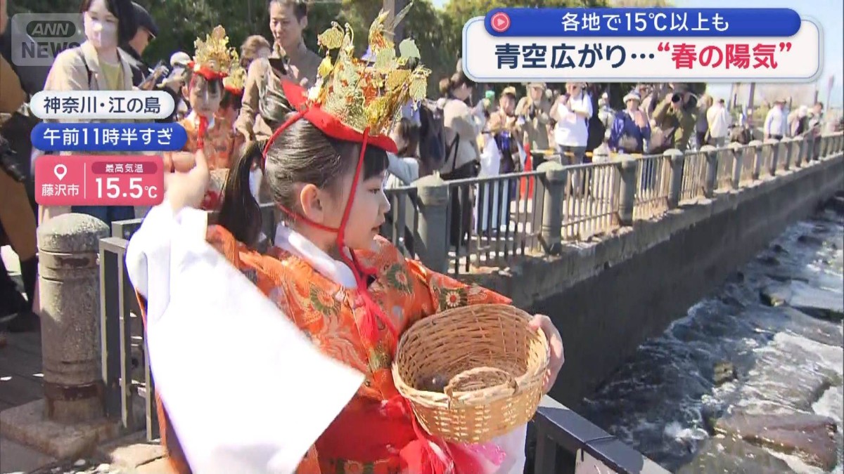 青空広がり… “春の陽気”各地で15℃以上も　