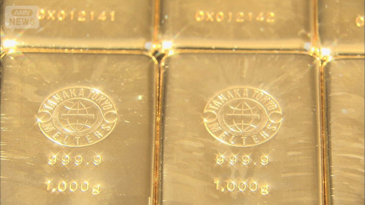 金の国内小売価格　連休明けて3000円超↓　インフレ抑制へ米国の利上げ観測浮上