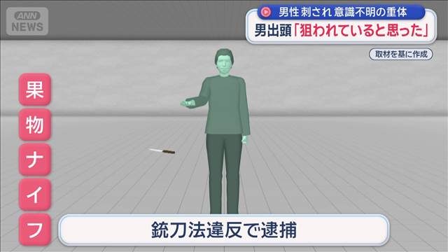 “刃物男”出頭も不可解な供述「狙われていると思った」 男性刺され意識不明の重体