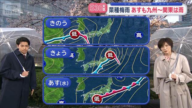 【全国の天気】連日低気圧 あすも広範囲で傘出番 気温超急降下 前日比10℃以上ダウン