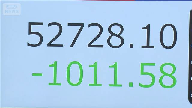 日経平均株価 1000円超下落　トランプ大統領演説受け