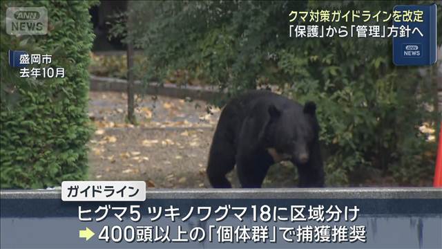 クマ人身被害増でガイドライン改定　基本方針「保護」から「管理」へ見直し　環境省