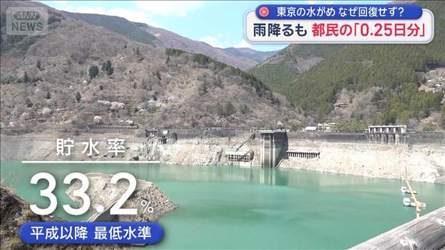 雨降るも都民の「0.25日分」　東京の水がめ回復せず…貯水率の違いは？