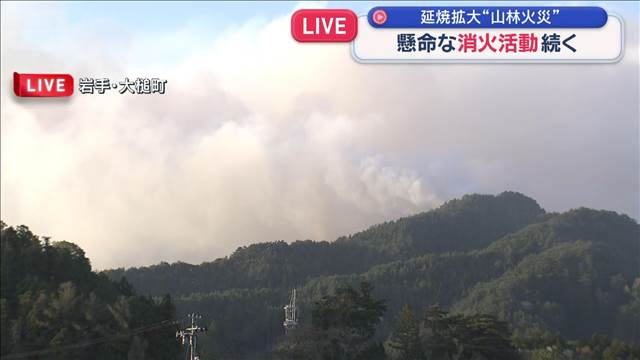 懸命な消火活動続く　延焼拡大　岩手“山林火災”高校生がボランティア活動も