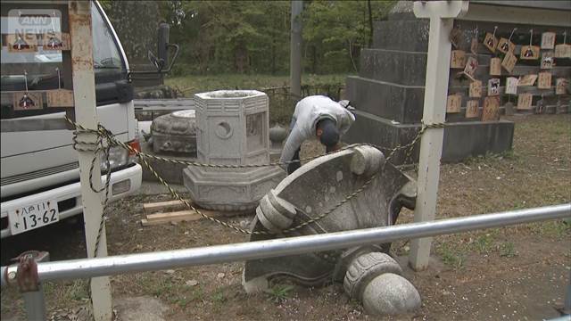 青森 震度5強の地震から1週間　228棟に被害 去年も被災した神社では
