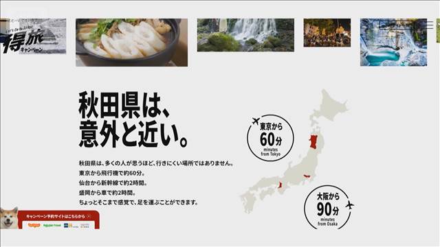 「まだバレてない秋田県」旅行クーポン　宿泊1.2万円引きも　体験・特産品セットが得