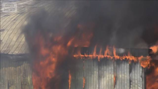 【速報】「爆発し1階から出火」倉庫で火災 消火活動続く　北海道江別市