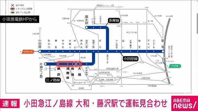 【速報】小田急江ノ島線　大和－藤沢駅で運転見合わせ