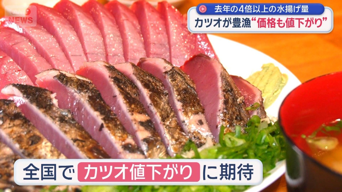 カツオが豊漁“価格も値下がり”　去年の4倍以上の水揚げ量