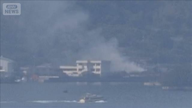 広島・呉市 船解体現場で火災　鎮圧めど立たず消火活動続く