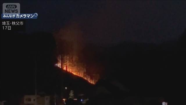 「山が燃えている」秩父市で山林が焼ける火事　西武秩父線が一時運転見合わせ