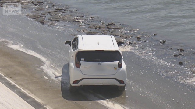 「車が水没」車中泊の間に潮満ちたか　熊本市