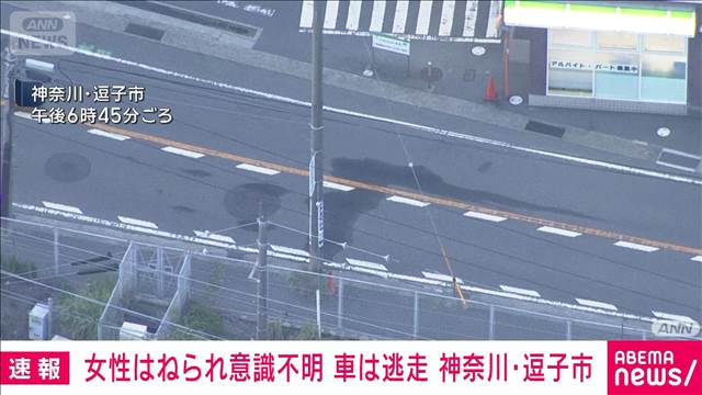 神奈川・逗子市の路上で女性がはねられ意識不明　車は逃走中