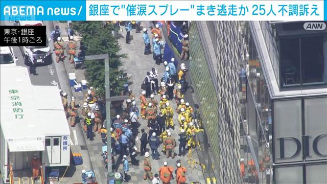 銀座で催涙スプレーか　その後逃走…25人不調訴え