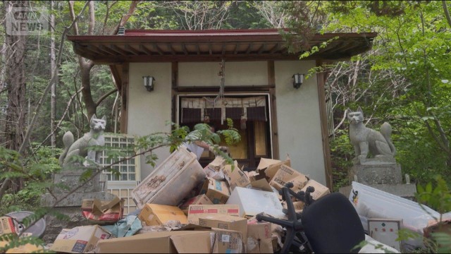 神社の社前に大量ごみ　鍋やキーボード…580kg不法投棄　土地所有者は怒り