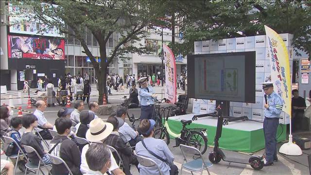 電動モビリティ 種類ごとの交通ルールを学ぶ　模擬交差点で実際に走行