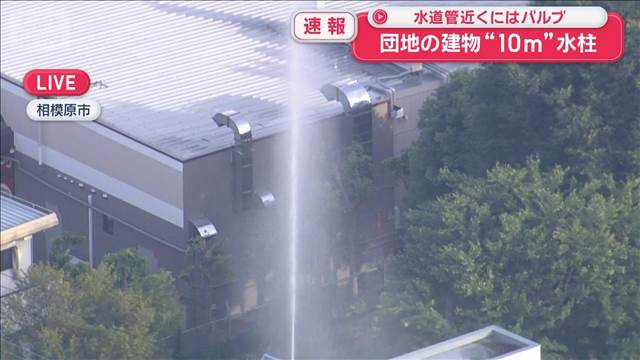 団地の水道管から“10m”水柱　水道管近くにはバルブが落ちていた