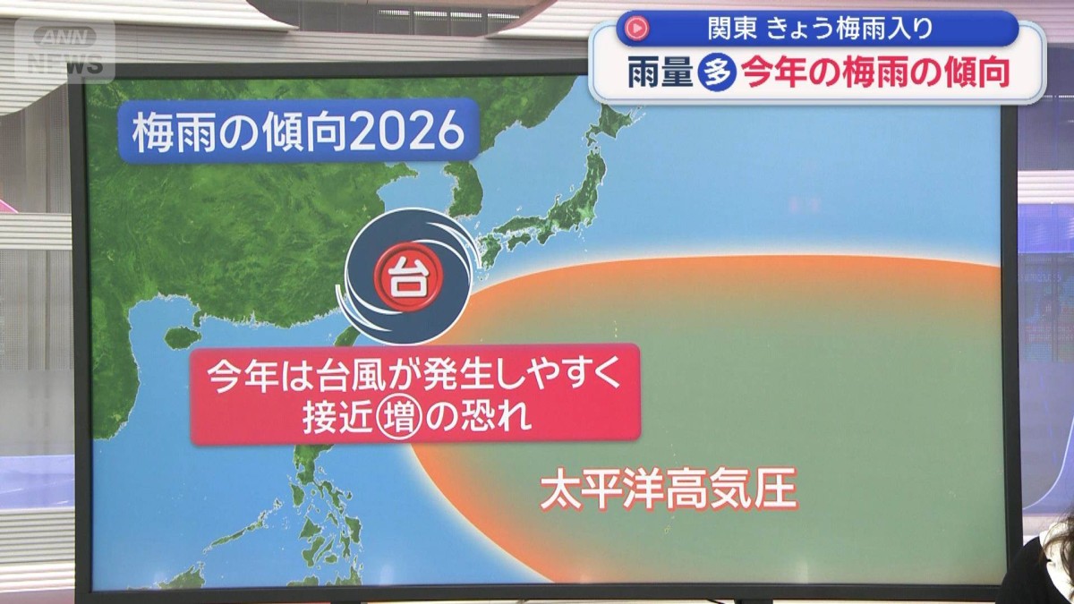 今年の梅雨 雨量が平年より多い傾向に 関東きょう梅雨入り