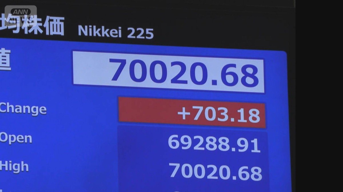 日経平均株価 史上初の7万円台