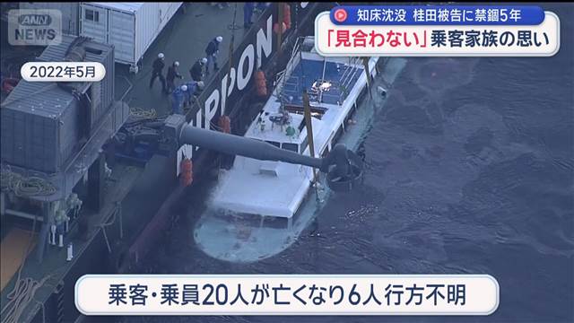知床・観光船沈没事故 運航会社社長に禁錮5年 「見合わない」乗客家族の思い　　　