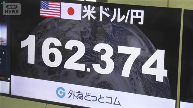 【速報】円相場1ドル＝162円台　1986年以来の円安ドル高水準に