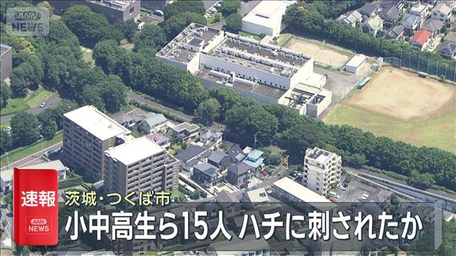【速報】小中高生ら15人がハチ刺されたか　病院に搬送　茨城・つくば市