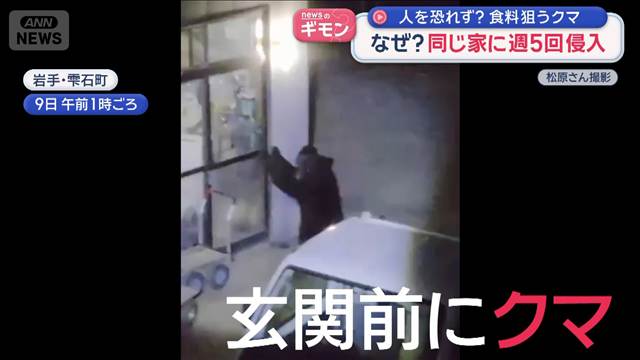 人を恐れず食料狙うクマ 同じ家に週5回侵入 専門家「家をエサ場と認識」 岩手・雫石町