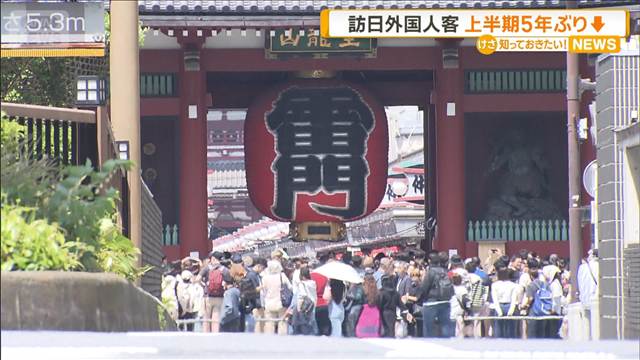 上半期の訪日外国人客は2％減　前年割り込むのは5年ぶり　中国の渡航自粛要請が影響