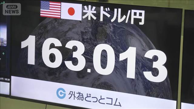 円相場が1ドル＝163円台まで下落　約39年半ぶりの円安水準　