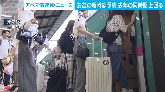 JR「お盆休み」の新幹線指定席の予約状況　下りは8月8日、上りは15日と16日ピーク