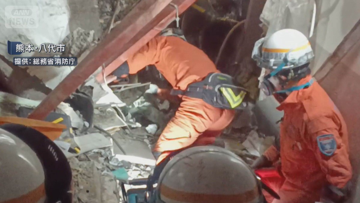 8人死亡 不明1人の救助活動続く 日本製紙工場で煙突崩落 熊本・八代市