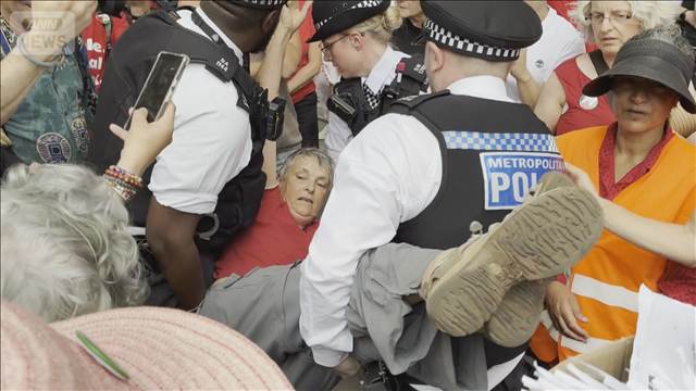親パレスチナ団体支持で100人以上逮捕　軍用機にスプレーで英政府がテロ組織に指定