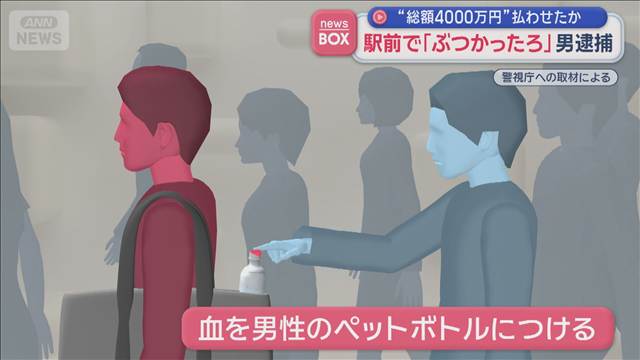 “総額4000万円”払わせたか　駅前で「ぶつかったろ」男逮捕
