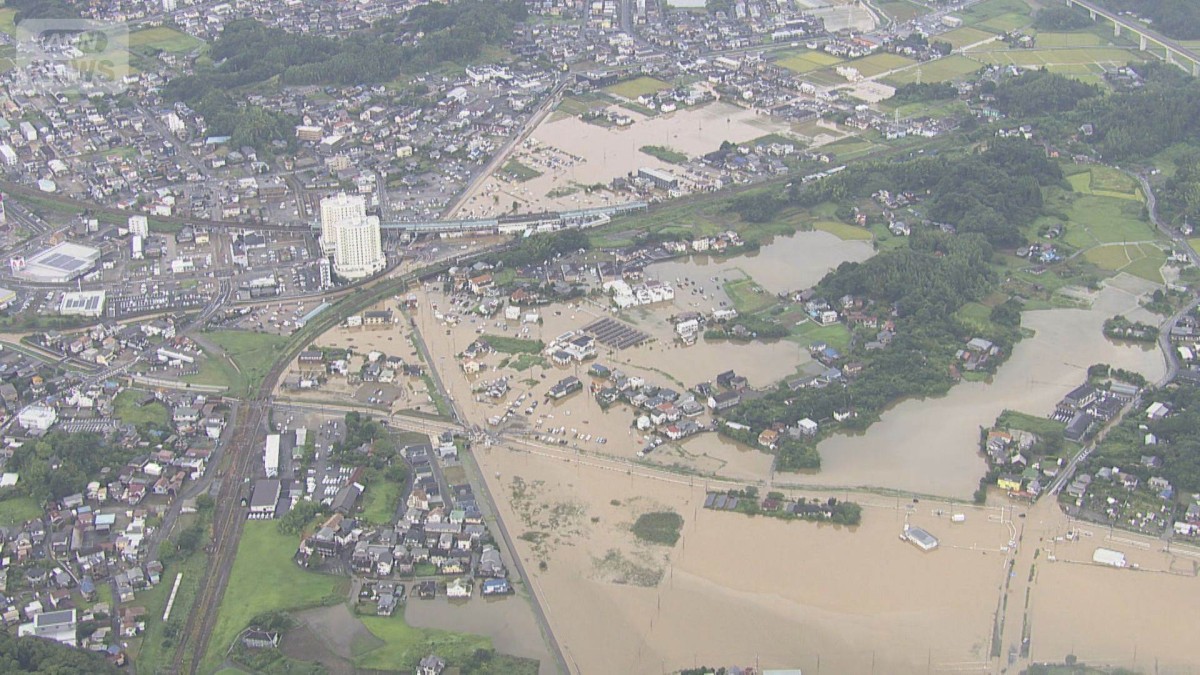 千葉・大網白里市で大規模冠水