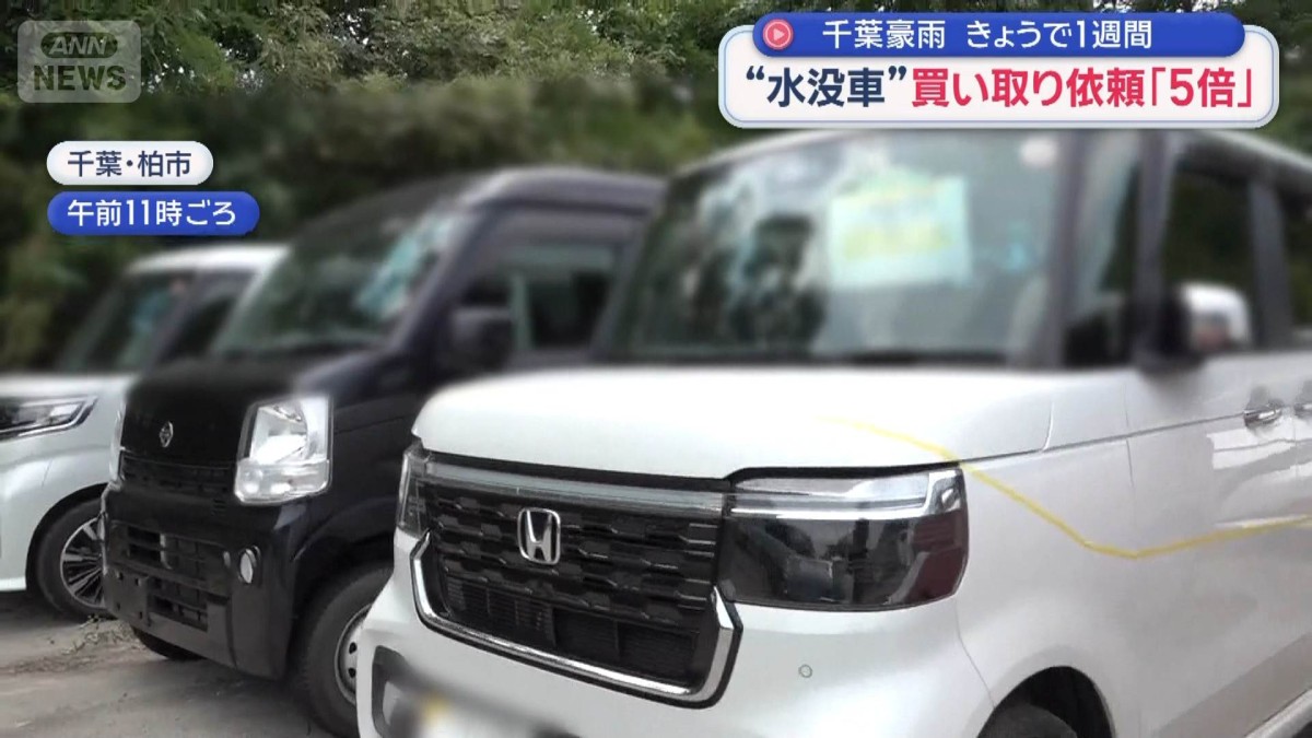 “水没車”買い取り依頼「5倍」 千葉豪雨　きょうで1週間　