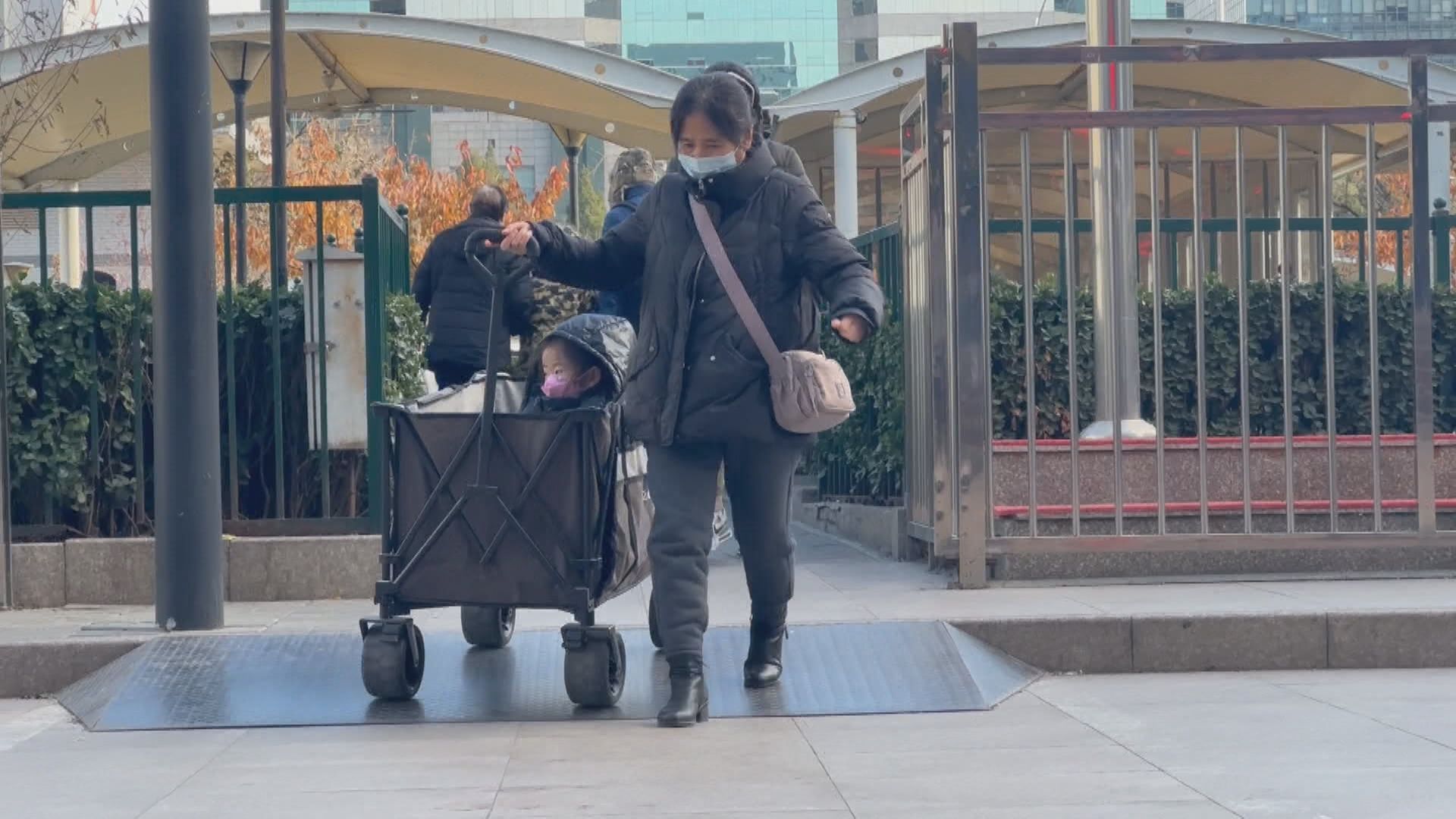 引き車で運ばれる子ども