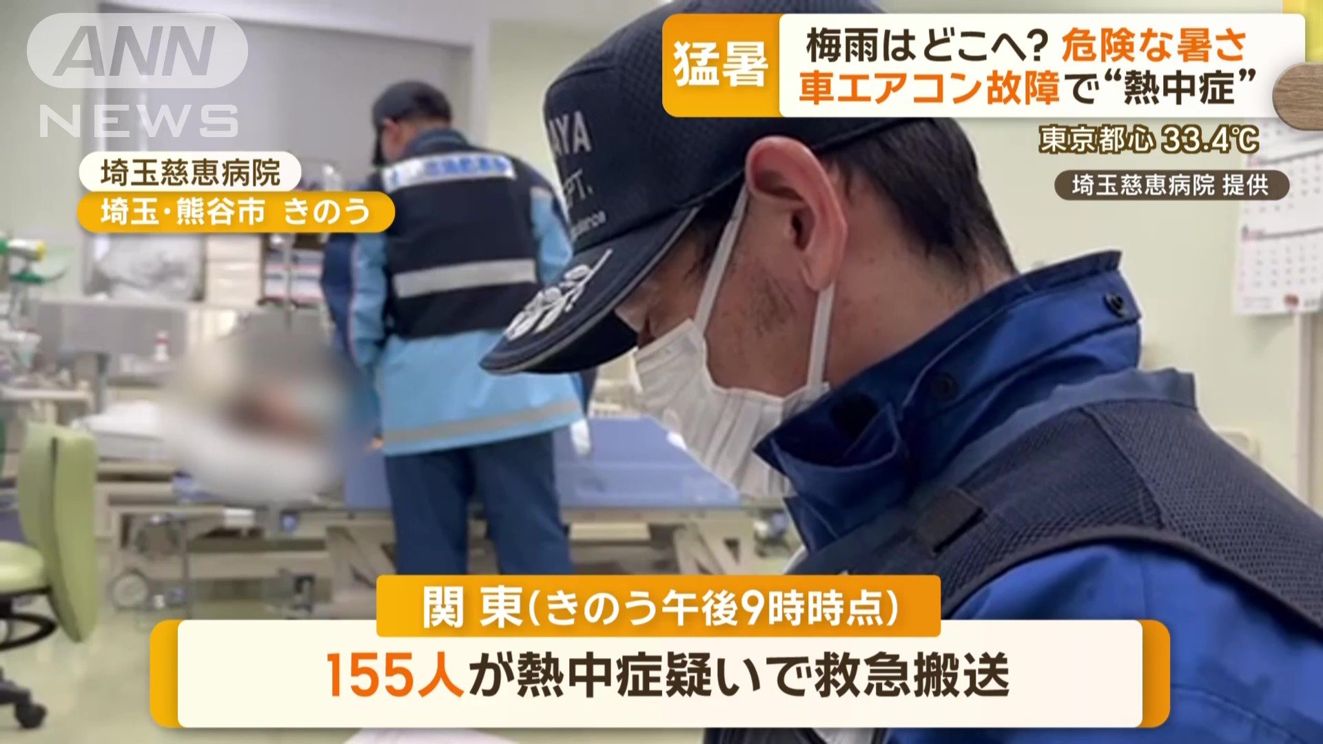関東では合わせて155人が救急搬送