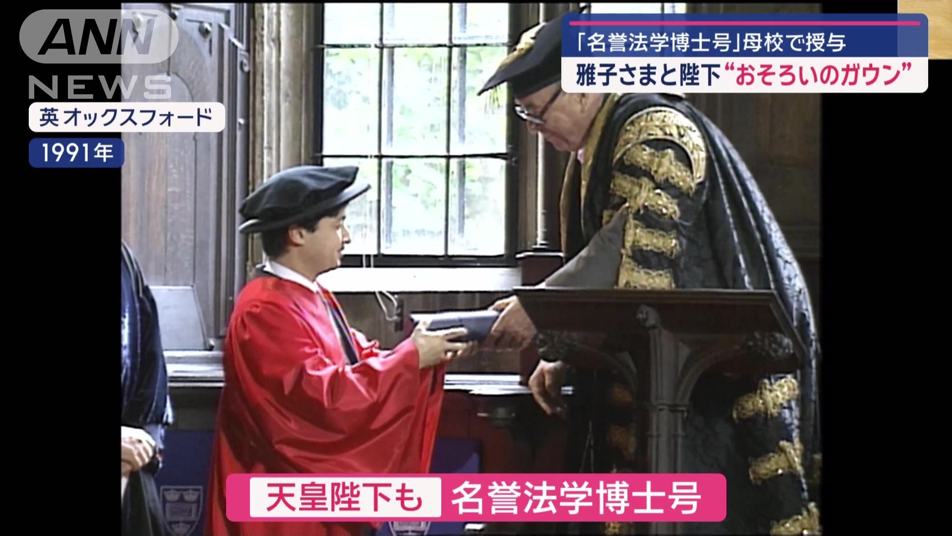 陛下へ名誉法学博士号授与（1991年）