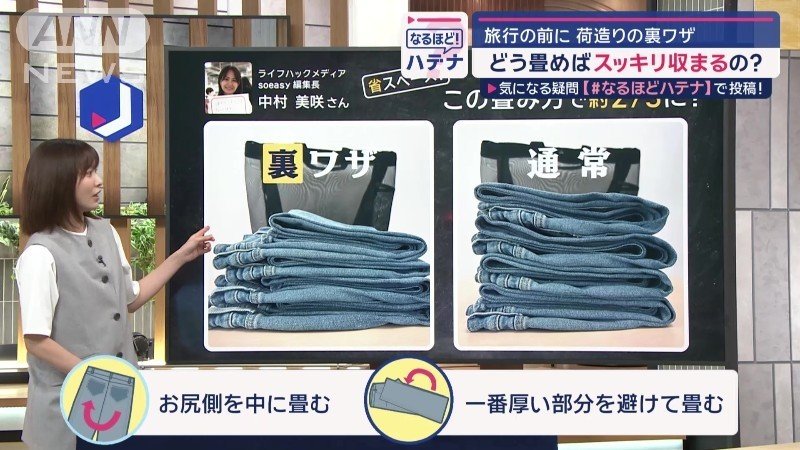 普通の畳み方と比較