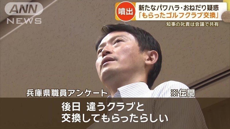 業者からゴルフクラブをもらい…