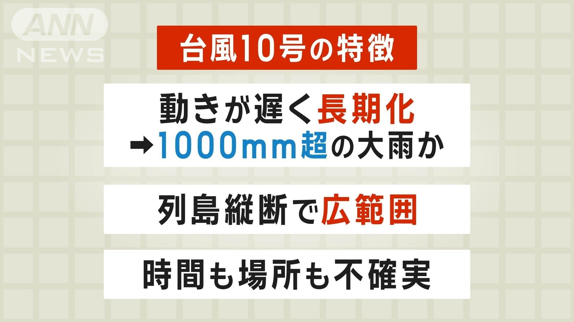 【台風10号の特徴】長期化・広範囲・不確実