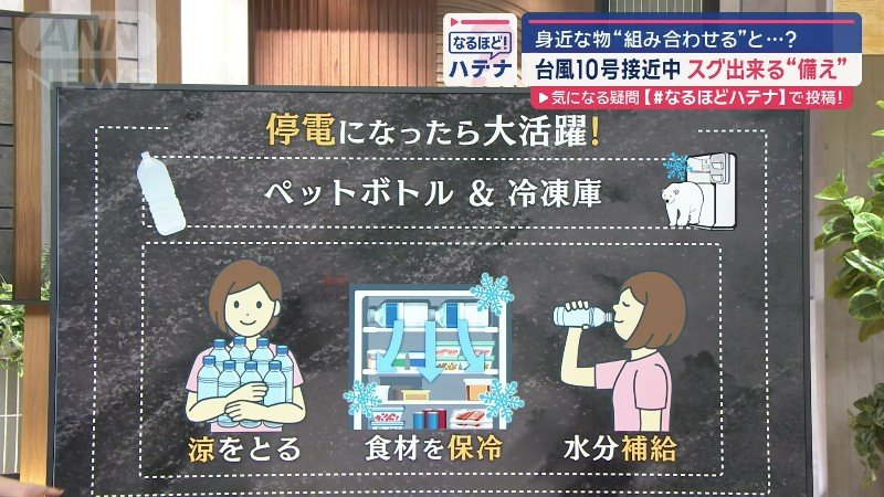 ペットボトルを凍らせて停電に備える