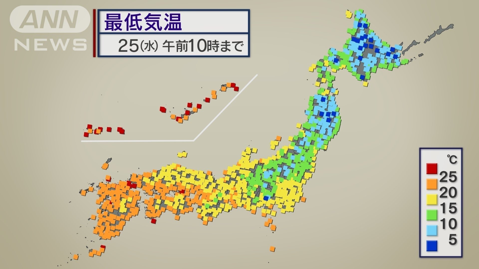 今季最低　今季一番の冷え込み　熱帯夜